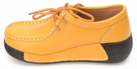 ЖЕНСКИЕ МОКАСИНЫ НА ТАНКЕТКЕ НАТУРАЛЬНАЯ КОЖА BINIFOOT/BNF ТАЙВАНЬ