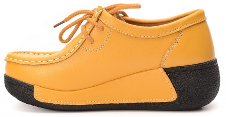 ЖЕНСКИЕ МОКАСИНЫ НА ТАНКЕТКЕ НАТУРАЛЬНАЯ КОЖА BINIFOOT/BNF ТАЙВАНЬ