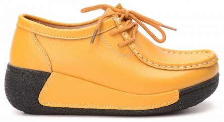 ЖЕНСКИЕ МОКАСИНЫ НА ТАНКЕТКЕ НАТУРАЛЬНАЯ КОЖА BINIFOOT/BNF ТАЙВАНЬ