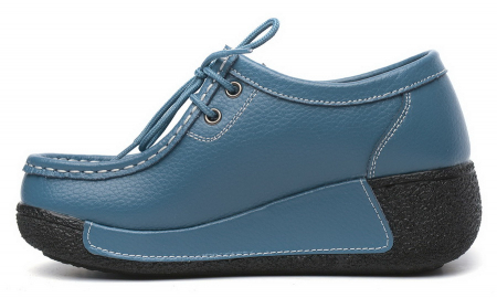 ЖЕНСКИЕ МОКАСИНЫ НА ТАНКЕТКЕ НАТУРАЛЬНАЯ КОЖА BINIFOOT/BNF ТАЙВАНЬ