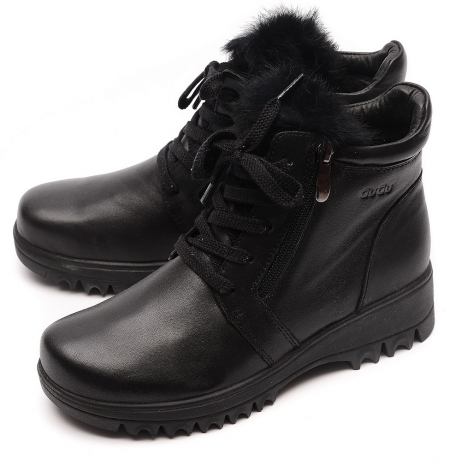 ЖЕНСКИЕ БОТИНКИ НАТУРАЛЬНАЯ КОЖА / 100% ШЕРСТЬ GUGU ГЕРМАНИЯ