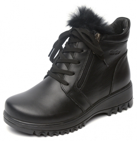 ЖЕНСКИЕ БОТИНКИ НАТУРАЛЬНАЯ КОЖА / 100% ШЕРСТЬ GUGU ГЕРМАНИЯ