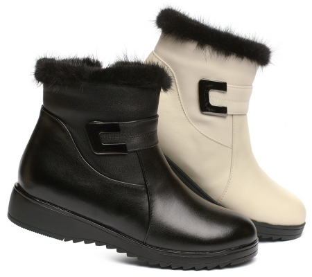 ЖЕНСКИЕ БОТИНКИ НАТУРАЛЬНАЯ КОЖА НАТУРАЛЬНЫЙ МЕХ GUGU ГЕРМАНИЯ