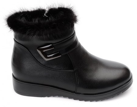 ЖЕНСКИЕ БОТИНКИ НАТУРАЛЬНАЯ КОЖА НАТУРАЛЬНЫЙ МЕХ GUGU ГЕРМАНИЯ