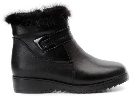ЖЕНСКИЕ БОТИНКИ НАТУРАЛЬНАЯ КОЖА НАТУРАЛЬНЫЙ МЕХ GUGU ГЕРМАНИЯ