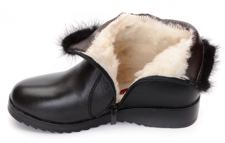 ЖЕНСКИЕ БОТИНКИ НАТУРАЛЬНАЯ КОЖА НАТУРАЛЬНЫЙ МЕХ GUGU ГЕРМАНИЯ