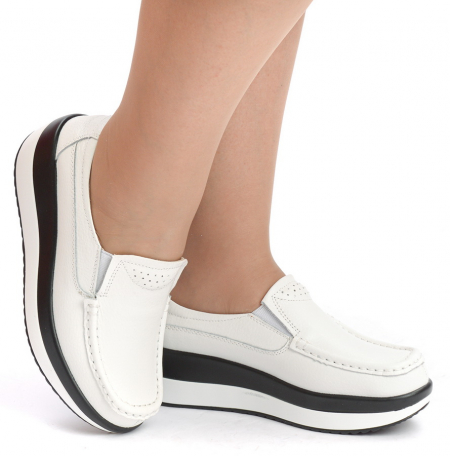 ЖЕНСКИЕ МОКАСИНЫ НА ТАНКЕТКЕ НАТУРАЛЬНАЯ КОЖА BINIFOOT/BNF ТАЙВАНЬ