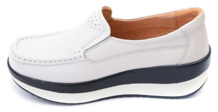 ЖЕНСКИЕ МОКАСИНЫ НА ТАНКЕТКЕ НАТУРАЛЬНАЯ КОЖА BINIFOOT/BNF ТАЙВАНЬ