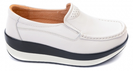 ЖЕНСКИЕ МОКАСИНЫ НА ТАНКЕТКЕ НАТУРАЛЬНАЯ КОЖА BINIFOOT/BNF ТАЙВАНЬ