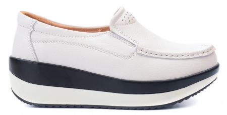 ЖЕНСКИЕ МОКАСИНЫ НА ТАНКЕТКЕ НАТУРАЛЬНАЯ КОЖА BINIFOOT/BNF ТАЙВАНЬ