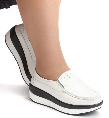 ЖЕНСКИЕ МОКАСИНЫ НА ТАНКЕТКЕ НАТУРАЛЬНАЯ КОЖА BINIFOOT/BNF ТАЙВАНЬ