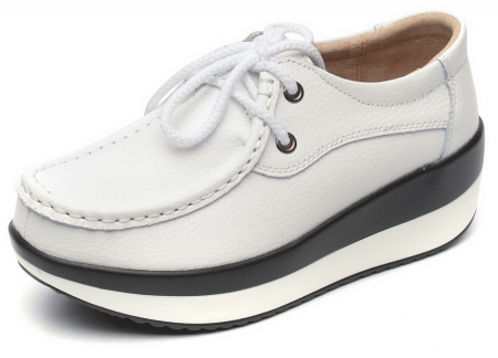 ЖЕНСКИЕ МОКАСИНЫ НА ТАНКЕТКЕ НАТУРАЛЬНАЯ КОЖА BINIFOOT/BNF ТАЙВАНЬ