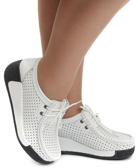 ЖЕНСКИЕ МОКАСИНЫ НА ТАНКЕТКЕ НАТУРАЛЬНАЯ КОЖА BINIFOOT/BNF ТАЙВАНЬ