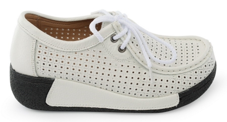 ЖЕНСКИЕ МОКАСИНЫ НА ТАНКЕТКЕ НАТУРАЛЬНАЯ КОЖА BINIFOOT/BNF ТАЙВАНЬ