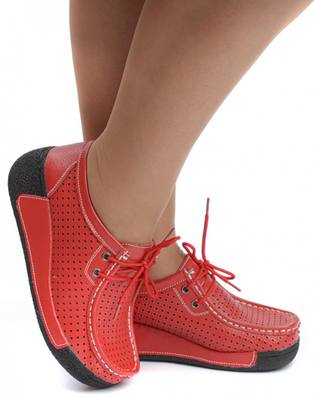 ЖЕНСКИЕ МОКАСИНЫ НА ТАНКЕТКЕ НАТУРАЛЬНАЯ КОЖА BINIFOOT/BNF ТАЙВАНЬ