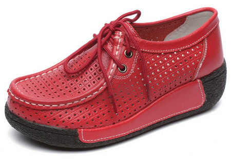 ЖЕНСКИЕ МОКАСИНЫ НА ТАНКЕТКЕ НАТУРАЛЬНАЯ КОЖА BINIFOOT/BNF ТАЙВАНЬ