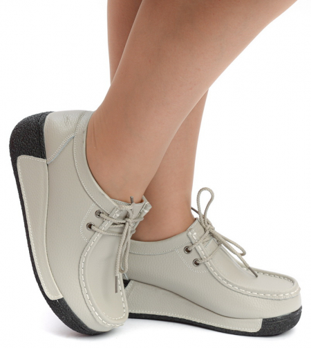 ЖЕНСКИЕ МОКАСИНЫ НА ТАНКЕТКЕ НАТУРАЛЬНАЯ КОЖА BINIFOOT/BNF ТАЙВАНЬ