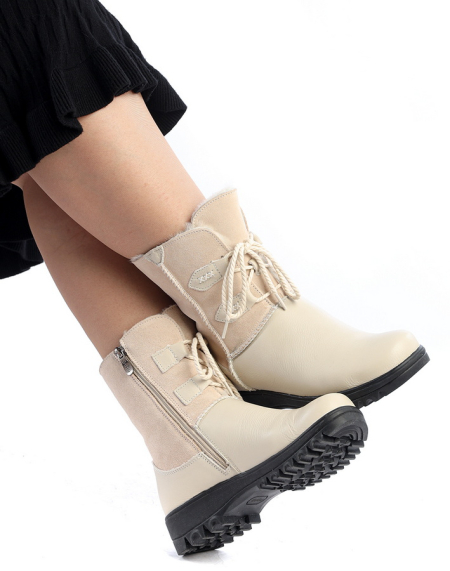 ЖЕНСКИЕ САПОГИ НАТУРАЛЬНАЯ КОЖА+ЗАМША/ НАТУРАЛЬНЫЙ МЕХ GUGU ГЕРМАНИЯ