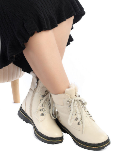 ЖЕНСКИЕ БОТИНКИ НАТУРАЛЬНАЯ КОЖА+ДУБЛЕНКА/ НАТУРАЛЬНЫЙ МЕХ GUGU ГЕРМАНИЯ