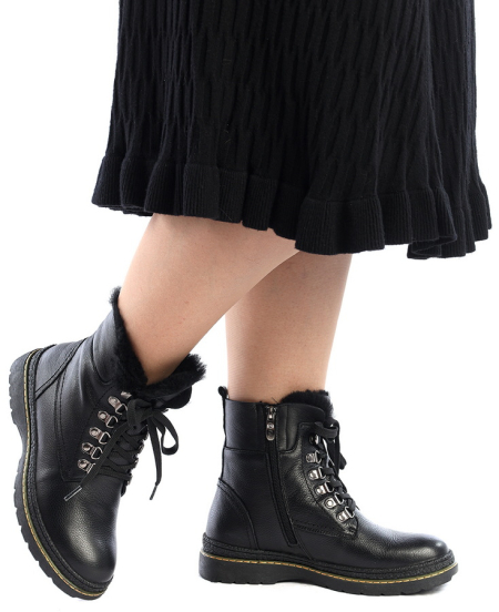 ЖЕНСКИЕ БОТИНКИ НАТУРАЛЬНАЯ КОЖА+ДУБЛЕНКА/ НАТУРАЛЬНЫЙ МЕХ GUGU ГЕРМАНИЯ