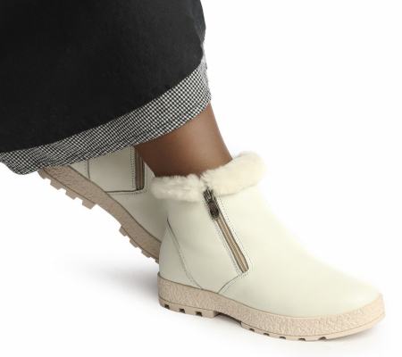 ЖЕНСКИЕ БОТИНКИ НАТУРАЛЬНАЯ КОЖА НАТУРАЛЬНЫЙ МЕХ GUGU ГЕРМАНИЯ