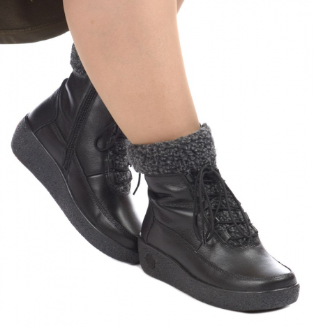 ЖЕНСКИЕ БОТИНКИ НАТУРАЛЬНАЯ КОЖА НАТУРАЛЬНЫЙ МЕХ GUGU ГЕРМАНИЯ