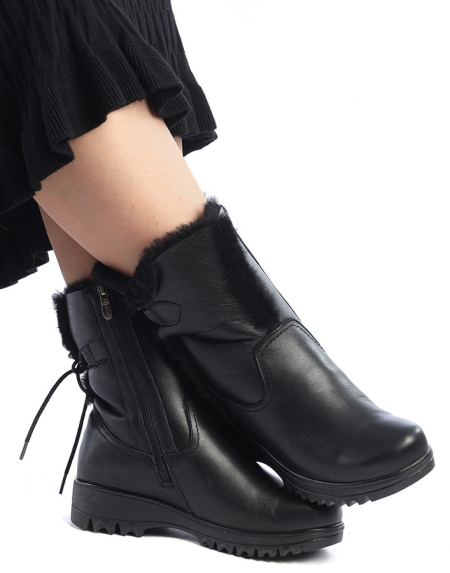 ЖЕНСКИЕ САПОГИ НАТУРАЛЬНАЯ КОЖА+ДУБЛЕНКА НАТУРАЛЬНЫЙ МЕХ GUGU ГЕРМАНИЯ