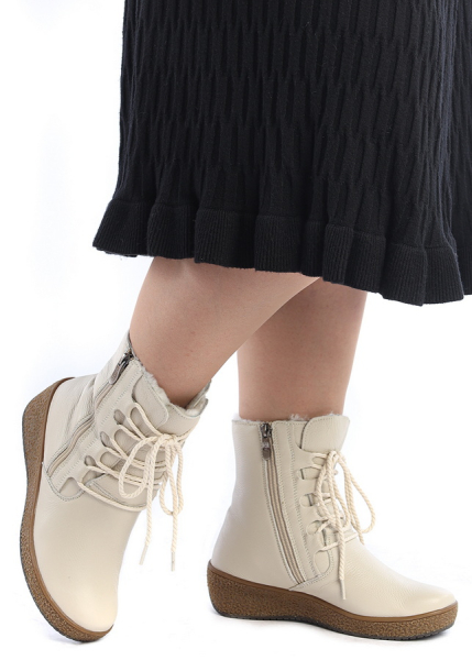 ЖЕНСКИЕ БОТИНКИ НАТУРАЛЬНАЯ КОЖА НАТУРАЛЬНЫЙ МЕХ GUGU ГЕРМАНИЯ