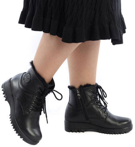 ЖЕНСКИЕ БОТИНКИ НАТУРАЛЬНАЯ КОЖА+ДУБЛЕНКА НАТУРАЛЬНЫЙ МЕХ GUGU ГЕРМАНИЯ