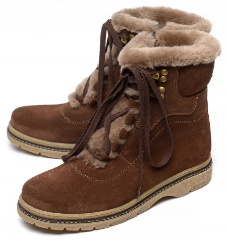 ЖЕНСКИЕ БОТИНКИ НАТУРАЛЬНАЯ КОЖА (ЗАМША) / ШЕРСТЬ МАРКО БЕЛАРУСЬ