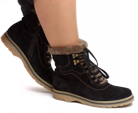 ЖЕНСКИЕ БОТИНКИ НАТУРАЛЬНАЯ КОЖА (ЗАМША) / ШЕРСТЬ МАРКО БЕЛАРУСЬ