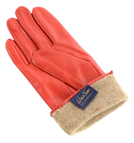 ЖЕНСКИЕ ПЕРЧАТКИ НАТУРАЛЬНАЯ КОЖА ОВЧИНА / ШЕРСТЬ NICE TON