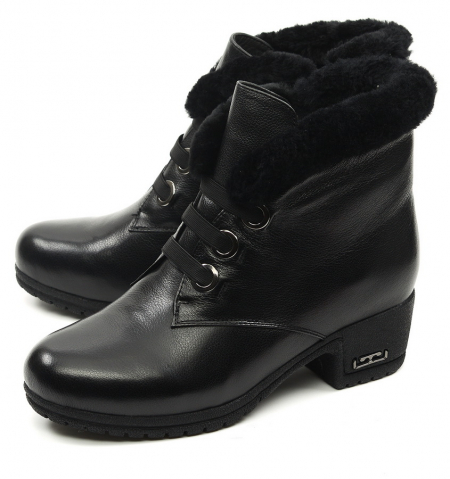 ЖЕНСКИЕ БОТИНКИ НАТУРАЛЬНАЯ КОЖА / НАТУРАЛЬНЫЙ МЕХ GUGU ГЕРМАНИЯ