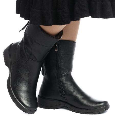 ЖЕНСКИЕ ПОЛУСАПОГИ НАТУРАЛЬНАЯ КОЖА / ШЕРСТЬ РОСВЕСТ РОССИЯ