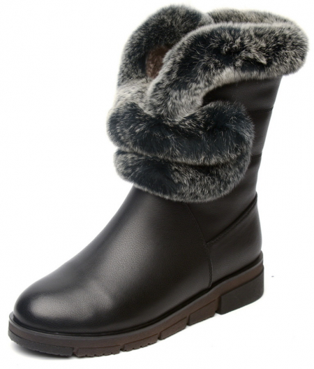 ЖЕНСКИЕ БОТИНКИ НАТУРАЛЬНАЯ КОЖА /НАТУРАЛЬНЫЙ МЕХ GUGU ГЕРМАНИЯ