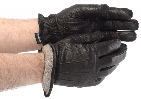 МУЖСКИЕ ПЕРЧАТКИ КОЖА ОЛЕНЯ / ШЕРСТЬ