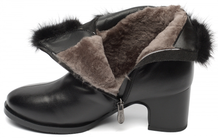 ЖЕНСКИЕ БОТИНКИ НАТУРАЛЬНАЯ КОЖА НАТУРАЛЬНЫЙ МЕХ GUGU ГЕРМАНИЯ