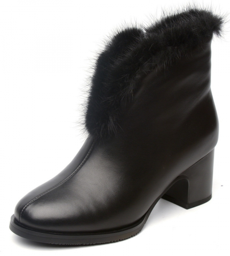 ЖЕНСКИЕ БОТИНКИ НАТУРАЛЬНАЯ КОЖА НАТУРАЛЬНЫЙ МЕХ GUGU ГЕРМАНИЯ