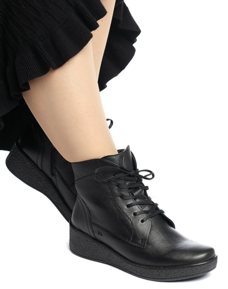 ЖЕНСКИЕ БОТИНКИ НАТУРАЛЬНАЯ КОЖА / ШЕРСТЬ РОСВЕСТ РОССИЯ