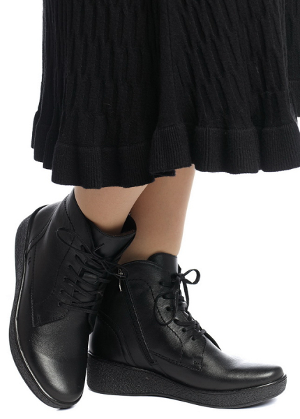 ЖЕНСКИЕ БОТИНКИ НАТУРАЛЬНАЯ КОЖА / ШЕРСТЬ РОСВЕСТ РОССИЯ