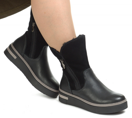 ЖЕНСКИЕ САПОГИ НАТУРАЛЬНАЯ КОЖА+ЗАМША / НАТУРАЛЬНЫЙ МЕХ GUGU ГЕРМАНИЯ