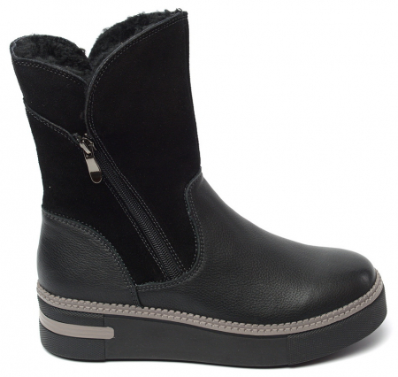 ЖЕНСКИЕ САПОГИ НАТУРАЛЬНАЯ КОЖА+ЗАМША / НАТУРАЛЬНЫЙ МЕХ GUGU ГЕРМАНИЯ