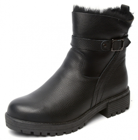 ЖЕНСКИЕ БОТИНКИ НАТУРАЛЬНАЯ КОЖА+ДУБЛЕНКА / НАТУРАЛЬНЫЙ МЕХ GUGU ГЕРМАНИЯ