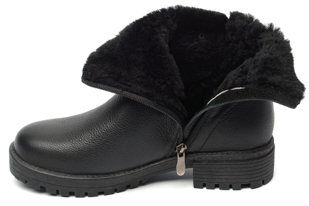 ЖЕНСКИЕ БОТИНКИ НАТУРАЛЬНАЯ КОЖА+ДУБЛЕНКА / НАТУРАЛЬНЫЙ МЕХ GUGU ГЕРМАНИЯ