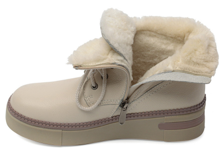 ЖЕНСКИЕ БОТИНКИ НАТУРАЛЬНАЯ КОЖА+ДУБЛЕНКА / НАТУРАЛЬНЫЙ МЕХ GUGU ГЕРМАНИЯ