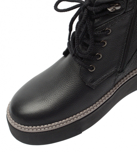 ЖЕНСКИЕ БОТИНКИ НАТУРАЛЬНАЯ КОЖА+ДУБЛЕНКА / НАТУРАЛЬНЫЙ МЕХ GUGU ГЕРМАНИЯ