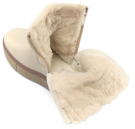 ЖЕНСКИЕ БОТИНКИ НАТУРАЛЬНАЯ КОЖА+ДУБЛЕНКА / НАТУРАЛЬНЫЙ МЕХ GUGU ГЕРМАНИЯ