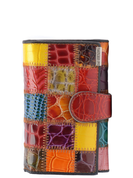 ЖЕНСКИЙ КОШЕЛЕК ПЭЧВОРК НАТУРАЛЬНАЯ КОЖА ТАЙВАНЬ