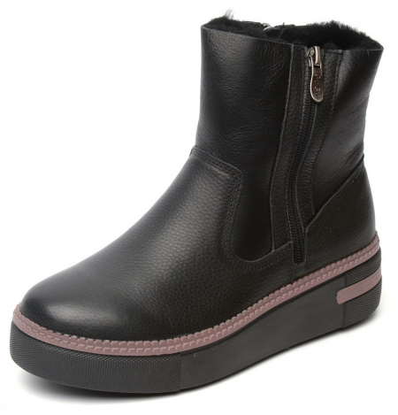 ЖЕНСКИЕ БОТИНКИ НАТУРАЛЬНАЯ КОЖА+ДУБЛЕНКА / НАТУРАЛЬНЫЙ МЕХ GUGU ГЕРМАНИЯ