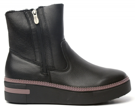 ЖЕНСКИЕ БОТИНКИ НАТУРАЛЬНАЯ КОЖА+ДУБЛЕНКА / НАТУРАЛЬНЫЙ МЕХ GUGU ГЕРМАНИЯ